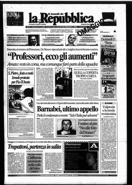 Il lunedì de La repubblica